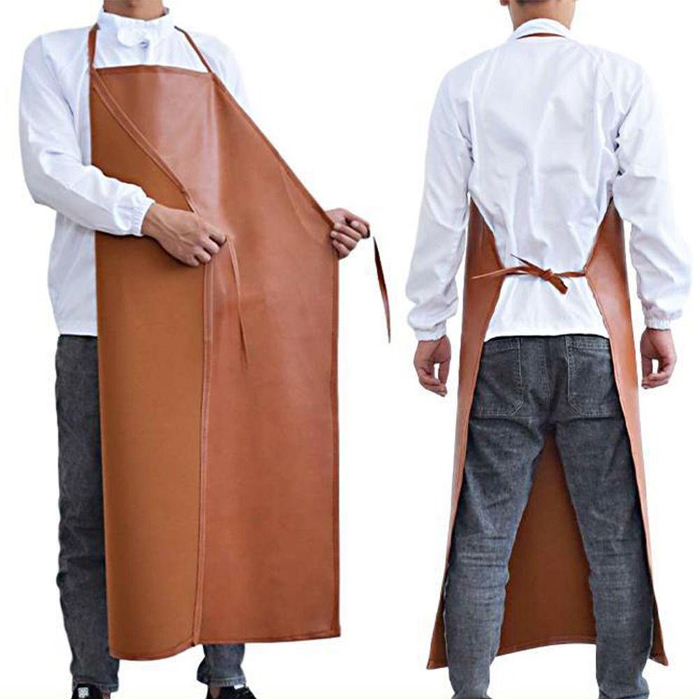 Thickened Welding Protective Apron Waterproof Work Apron PU Leather Apron  Industrial Use