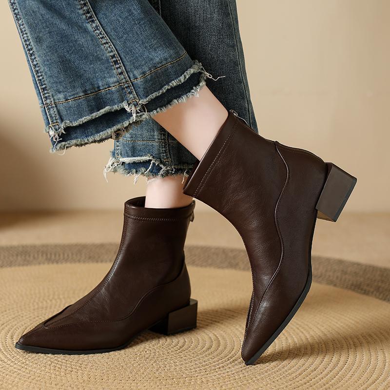 Women s Lightweight Comfortable Cold Warm Padded Snow Boots Non-slip Wear Outdoor Leisure Sports Pointed Martin Cotton Boots 40 5170₽