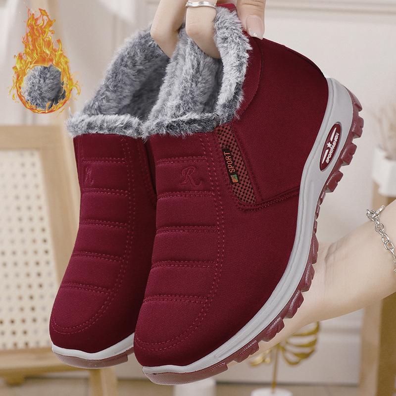 Cotton shoes warm shoes middle-aged and elderly cotton boots piled and thickened snow boots thick-soled comfortable short boots cold-proof
