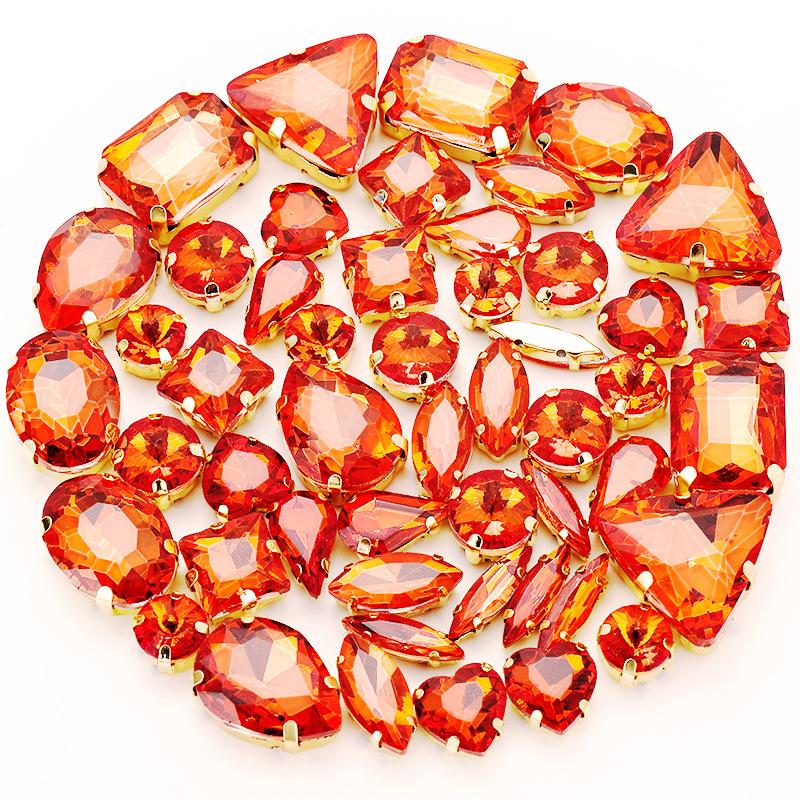 50 Perle di Cristallo a Griffa Singola da Cucire a Mano Trapanino Accessori Fai da Te per Abbigliamento Accessori Matrimonio Trapanino a Griffa da Cucire a Mano con Fori Perline Strass da Cucire