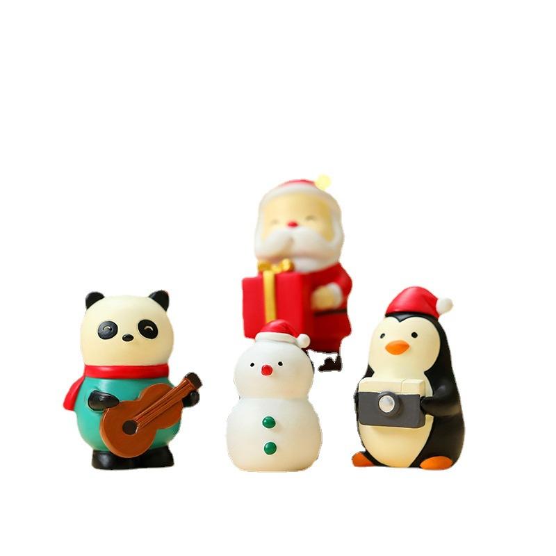 Creativity Mini Christmas, Old Man, Sleigh, Tree, Snowman, Animal, Cute Handmade Ornaments, Resin Decoration Decorative Gifts