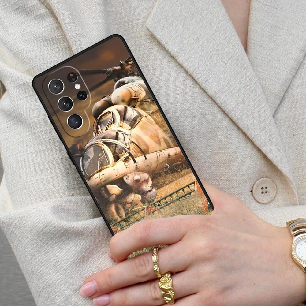 Mil Mi 24 Hind Helicopter SOFT Cell Phone Case for Samsung Galaxy S26 Ultra S25 S24 S23 S22 S21 S20 Note10 Cover