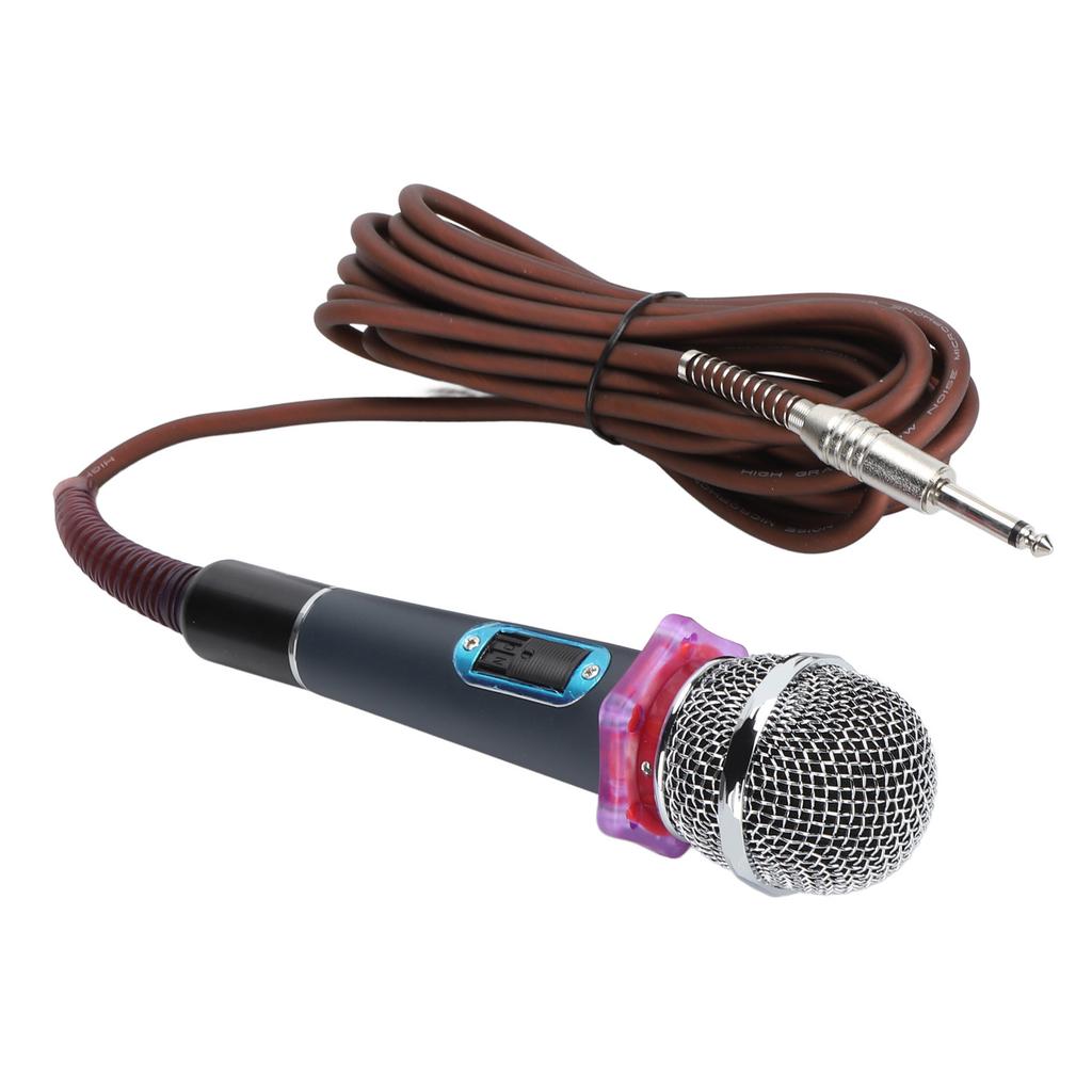 Handheld Wired Microphone Clear Sound Zinc Alloy Dynamic Moving Coil Microphone for Home Stage Use