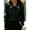 GMXIA Women's Fashion POLO Neck Long Sleeve Spring Autumn Casual Blouses & Shirts