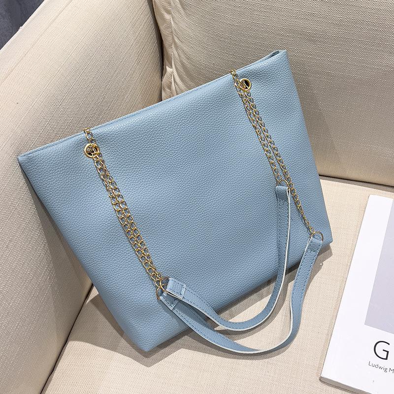 Lychee Pattern Medium Tote Bag Simple and Versatile Shoulder Bag Korean Women's Shopping Bag