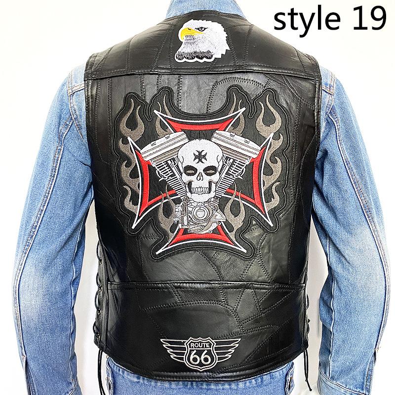 Модный мужской джинсовый жилет с вышивкой большого размера и без рукавов — фото 12