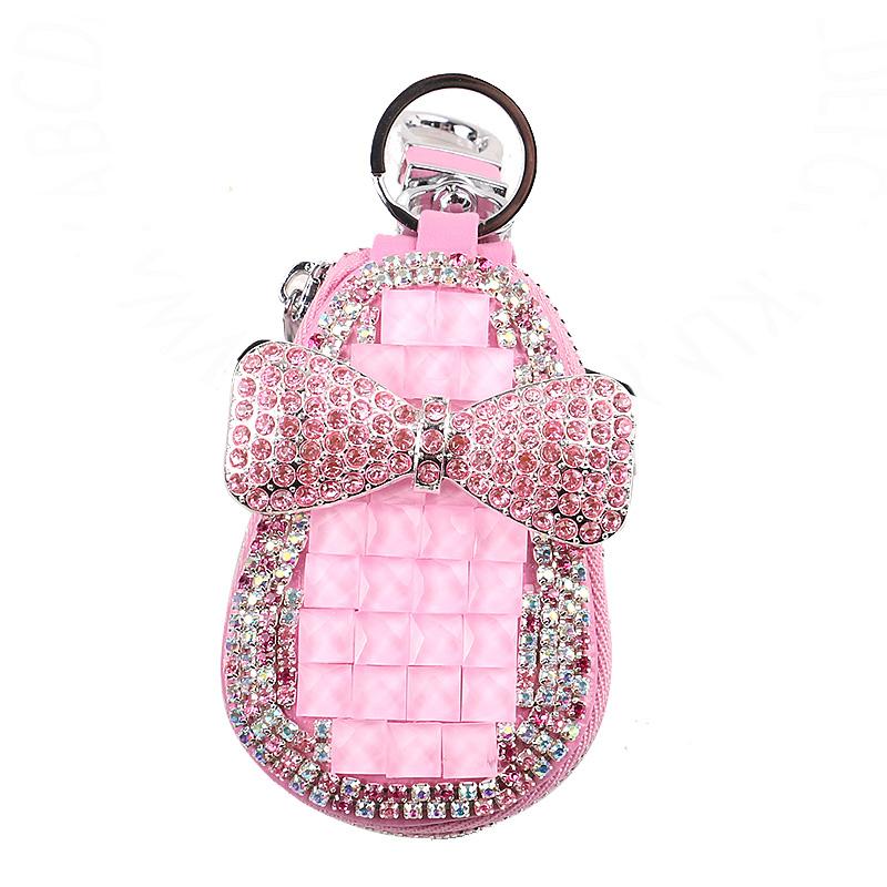 New Universal Diamond Leather Car Key Cover Case Shell Jacket Protector Car Accessories for Girl Woman for MAZDA Benz Bmw F30