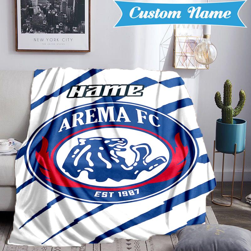 Custom Name AREMA Football Crest Design Blanket Lightweight Ideal Bedding Blanket Perfect for Travel, Camping, Living Rooms, Sofas, Christmas gift