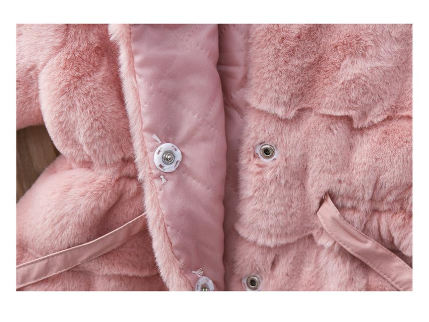 3510 Mädchen Flauschiger Wintermantel: Pullover aus Kunstfell im koreanischen Stil für Kleinkinder