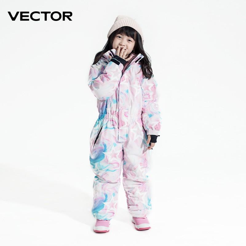 Kids Ski Suit Unisex Waterproof Windproof Thermal Snowsuit Children Outdoor Winter Sports