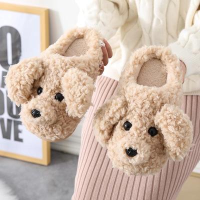 Women's Slippers Winter Women's Shoes Teddy Dog Warm Indoor Home Slippers Plus Size Couple Home Slippers