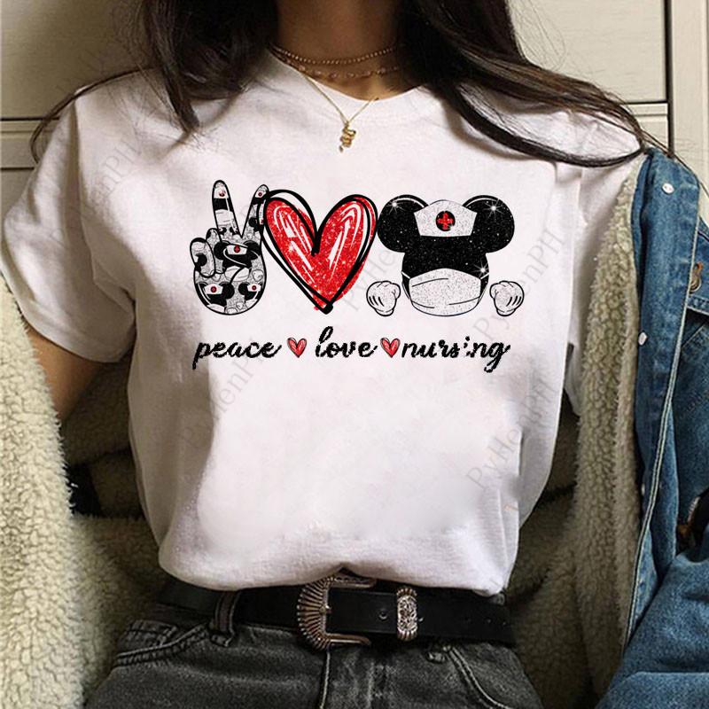 Womens Peace Love Melanin Graphic TShirt Short Sleeve White EuropeanAmerican Style Modal Comfortable Fit Graphic Tee S