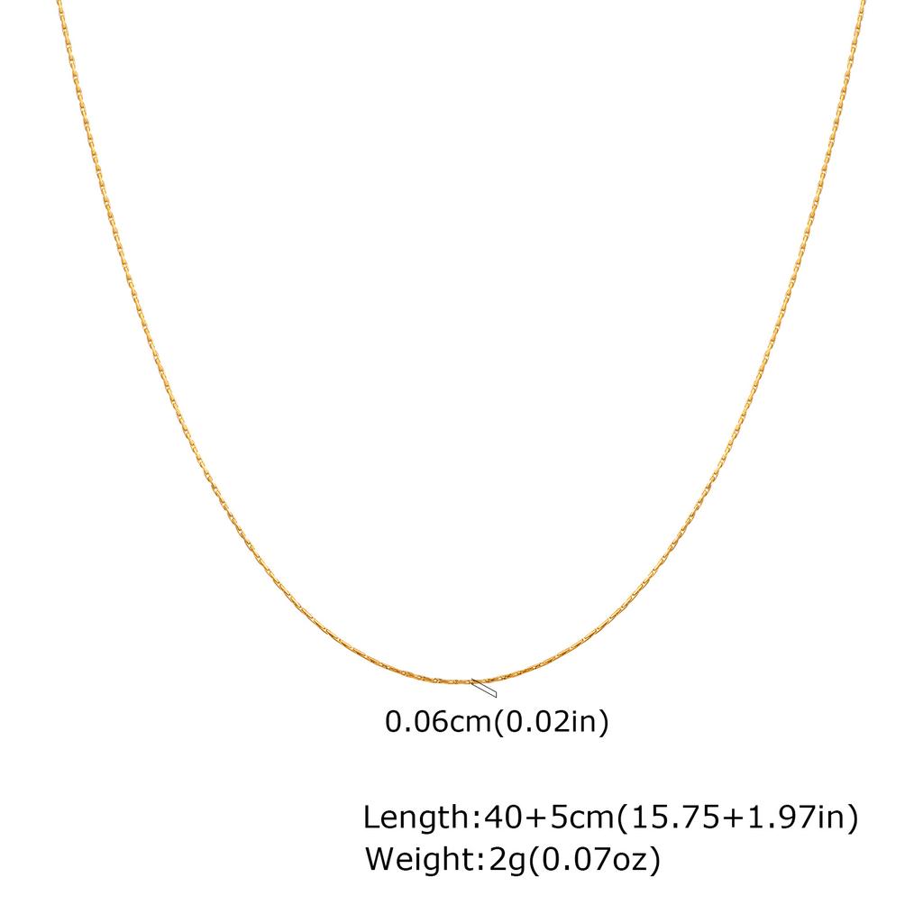 Vnox Simple Fashion Stainless Steel Chain Necklace For Women Girls Gold Plated Lightweight Choker Trendy Jewelry Party Gift