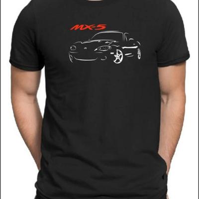 Dla Fanów Mx5 Koszulka Sylwetka Samochodu Mx 5 Vintage Rozciągliwa Codzienna Stylowa Miękka Oddychająca Lekko Wygodna Homme