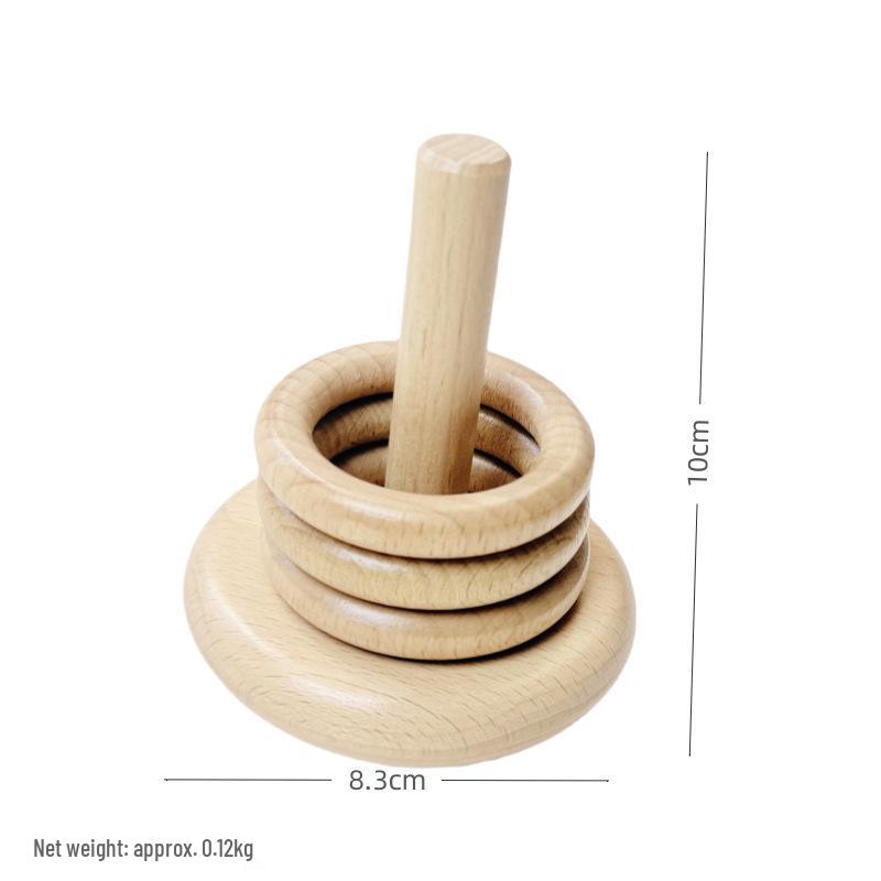 Edukacyjna Drewniana Piłka Chwytakowa i Grzechotka Ręczna dla Niemowląt w Wieku 1-3 Lat