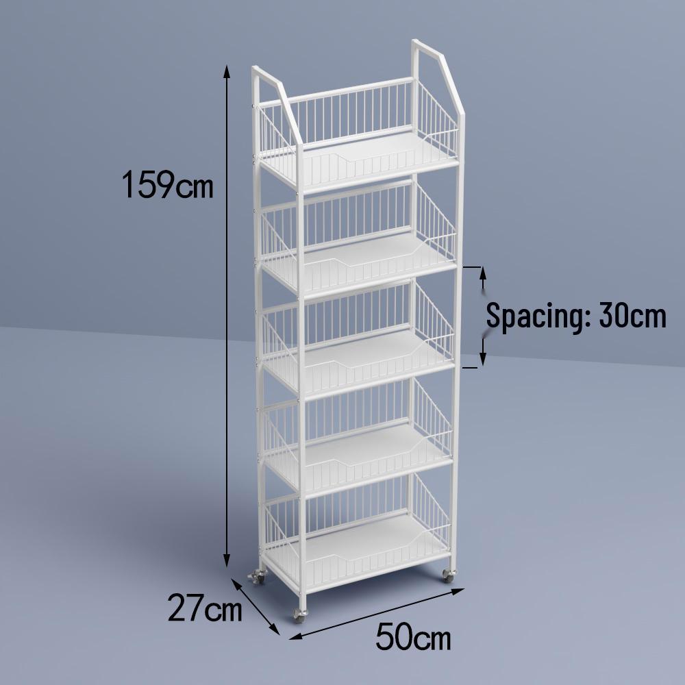 Freestanding Multilayer Snack & Beverage Display Rack for Convenience and Home Use