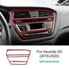 For Hyundai I20 2015 2016 2017 2018 2019 2020 LHD RHD Real Soft Carbon Fiber Center Console CD Panel Frame Car Accessories