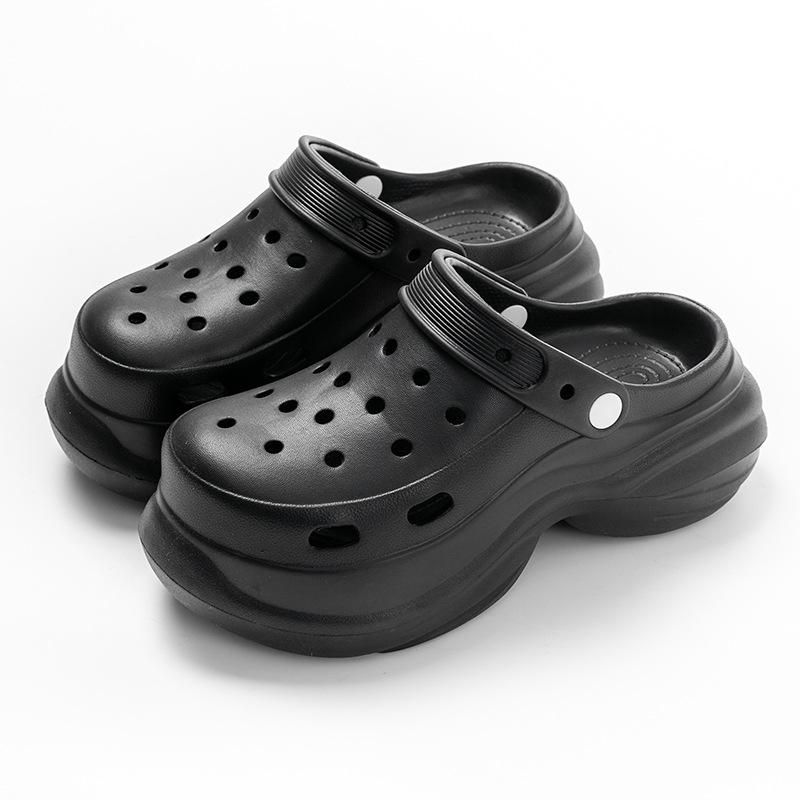 

Крутые тапочки уличная обувь с отверстиями женские летние нескользящие для ванной дома для домашнего использования в помещении 39-40 чёрный