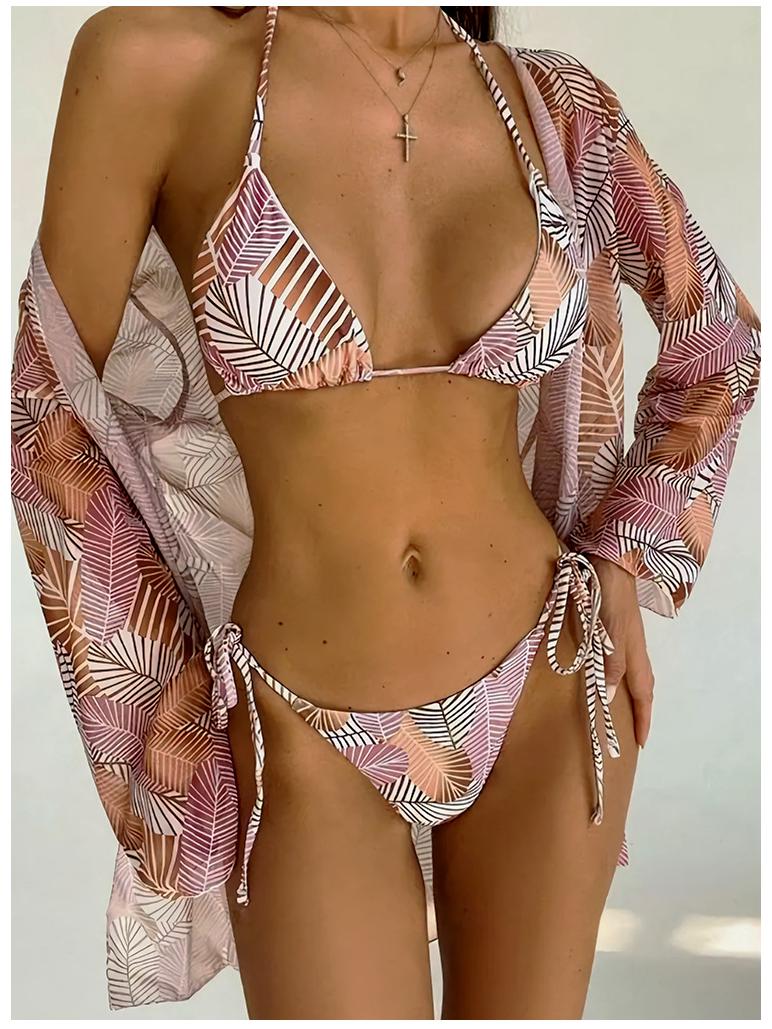 

Женский купальник-бикини из трех частей в русском стиле: Хит продаж трансграничный купальник XXL