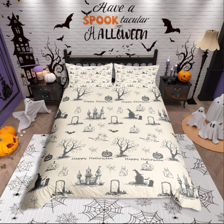 

Comforter Homewish Halloween Ghost Festival Theme For Teens Bedding Setspooky Animal Decor Comforter (quilt)-EU Single(135*200cm)3pcs