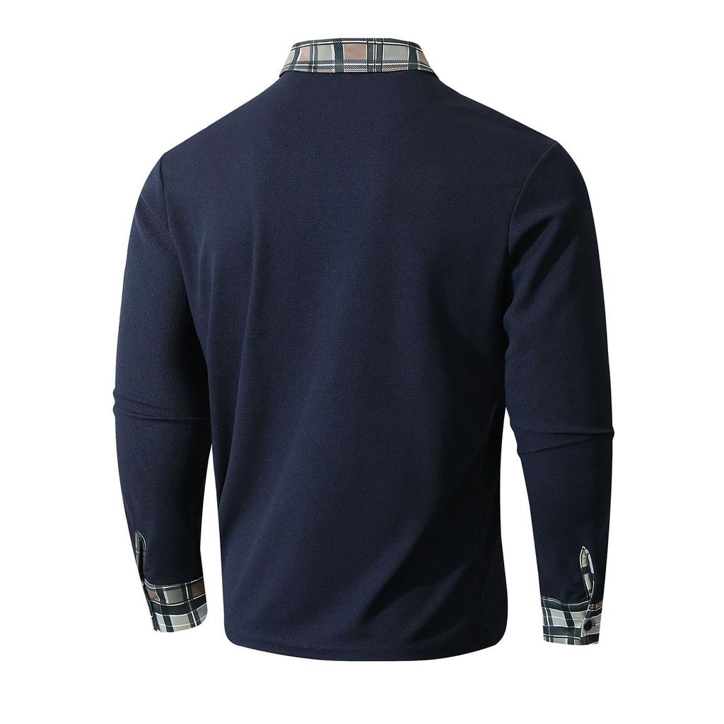 Men's Spring Solid Color Long Sleeve Lapel Shirt Men's Casual Fashion Shirt