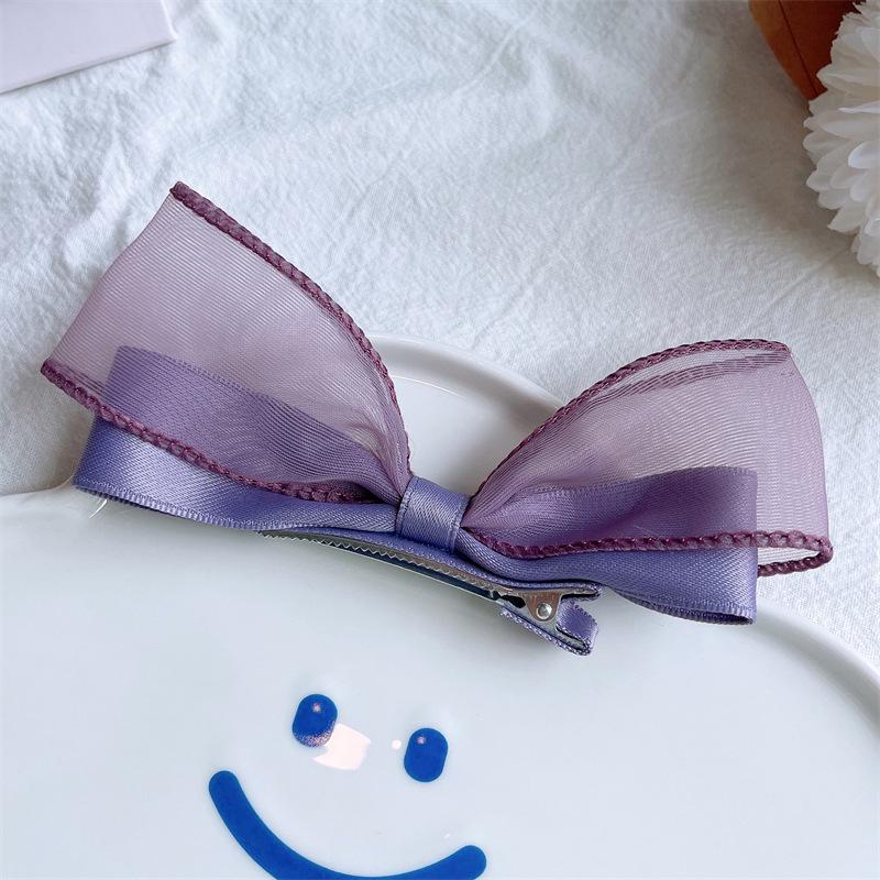 Rainbow Bow Braided Hair Clip for Girls - Cute Hair Accessory with Ribbon Hairpin