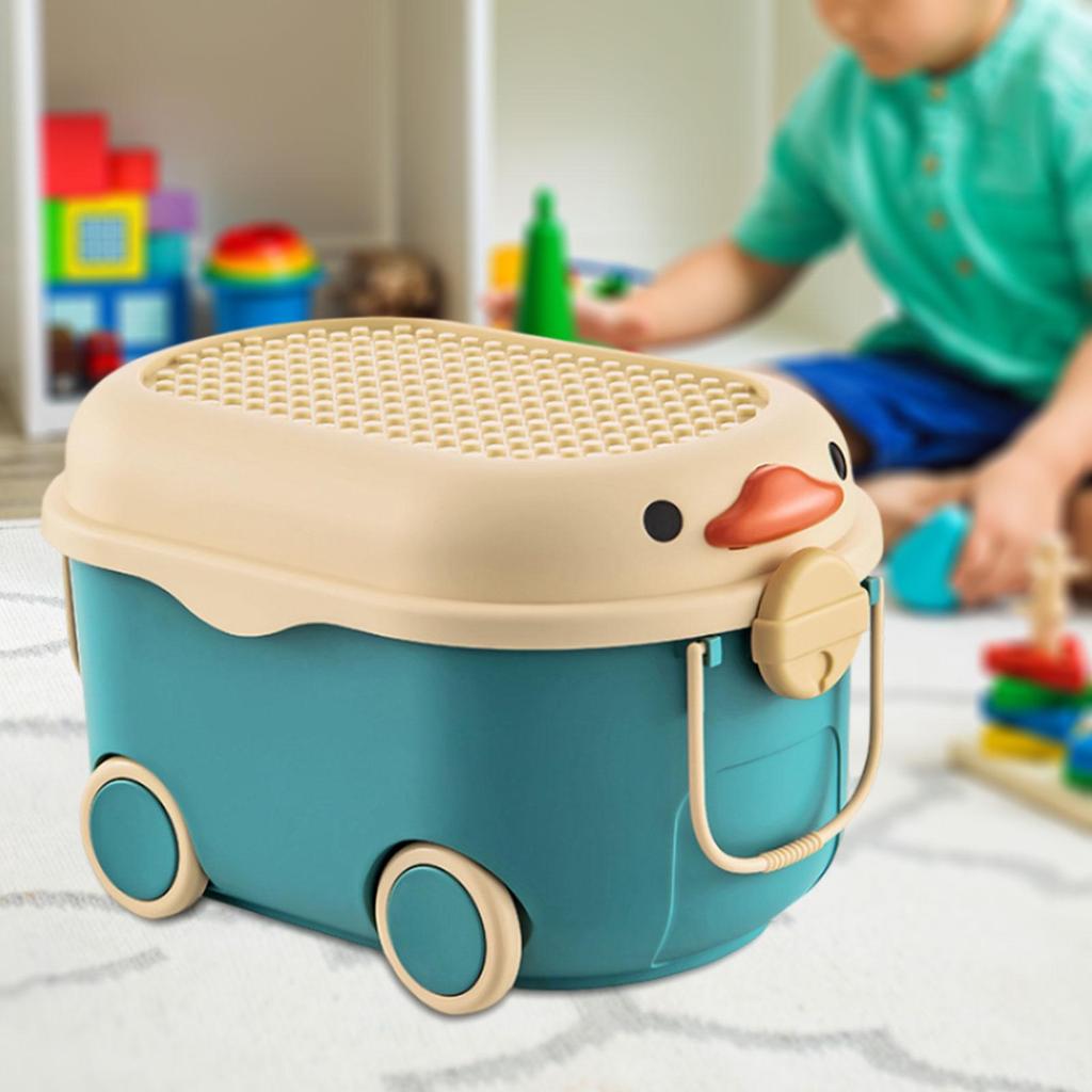 Design Toy Chest with Wheels Storage Solution for Kids' Play Area