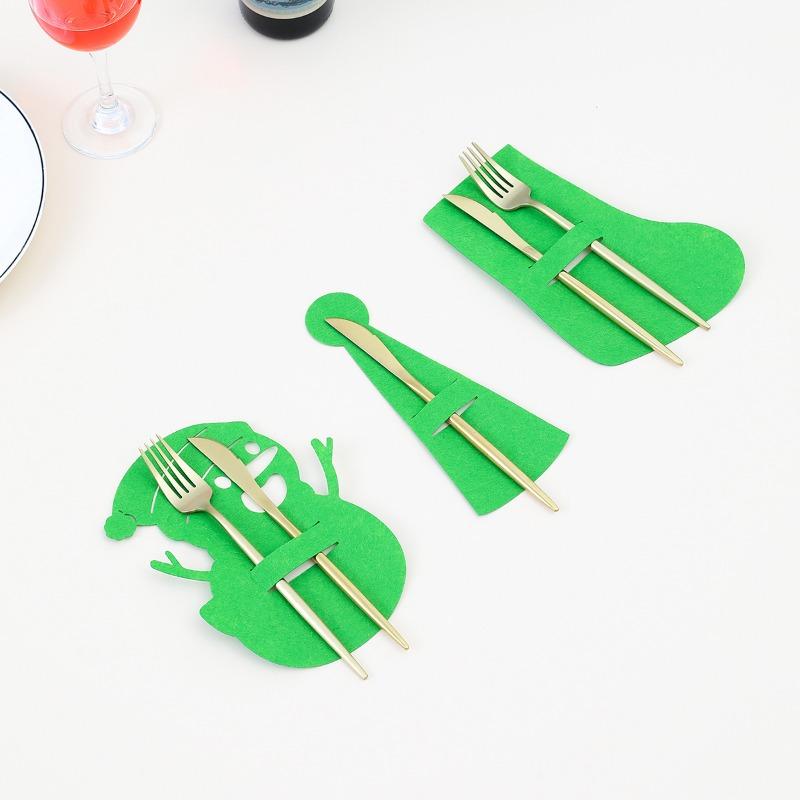 Combination Christmas Knife and Fork Cover, Felt Fabric Knife and Fork Pad, Christmas Home and Hotel Table Decoration