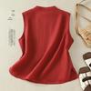 2025 Summer Women's Sleeveless Retro Button-Up Tank Top Jacket