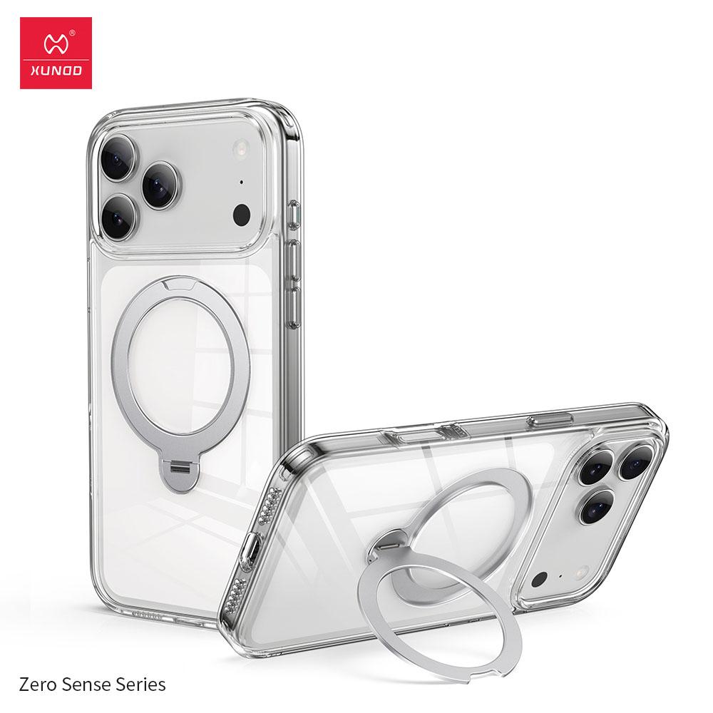 Case for IPhone 17 Pro Max for IPhone 17/17 Pro Transparent Case with 360 ° Rotating Magnetic Stand Shell Fit for MagSafe Magnetic Holder Case&iPhone17 Pro Max серебряный