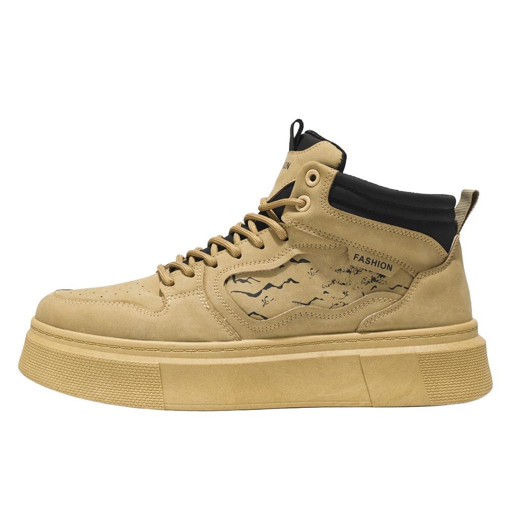 Autumn Men's Shoes New High-top Little White Shoes Men's Trend Versatile Platform Sports Shoes Casual Board Shoes Trendy Shoes