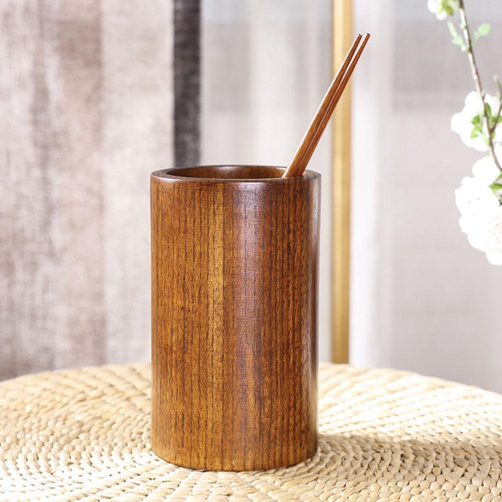 Solid Wood Chopstick Holder Thickened Tableware Storage Container Kitchen Utensil Organizer For Cutlery Flatware Pen