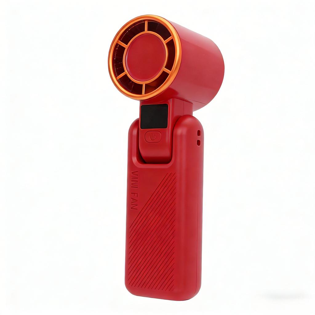 Digital Display Turbine Handheld Fan with Screen, Foldable and Portable, Neck-mounted, Variable Speed Without Limit, Handheld Fan