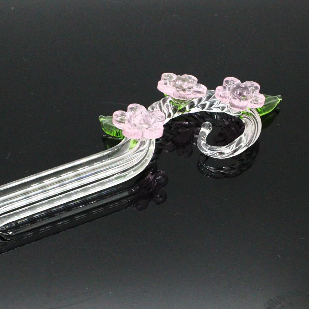 Glass Cherry blossom and flowing water pen, design, pink.