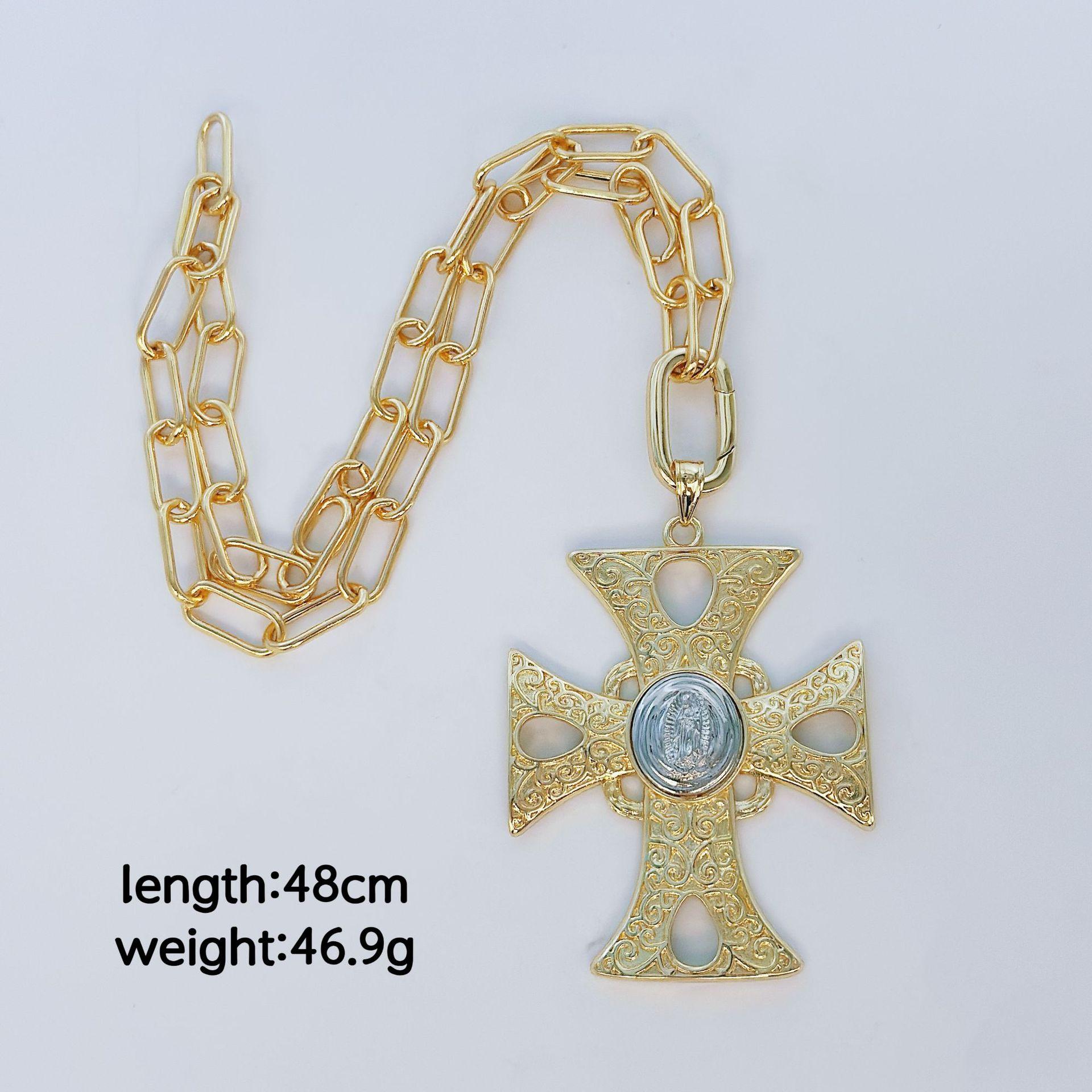 

Ожерелье с подвеской в виде золотого креста в стиле хип-хоп, модные преувеличенные ювелирные аксессуары