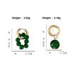 Lady Green Bead Fashion Design Korean Jewelry Accessories Zinc Zinc Alloy Ear Buckle Women Hoop Earrings