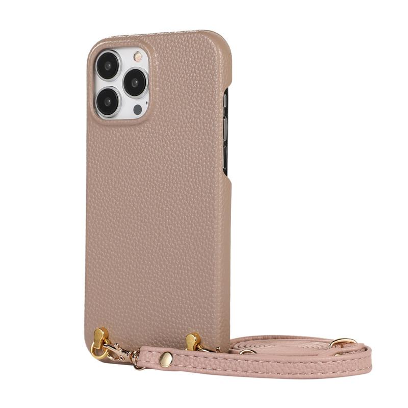 Applicable to Apple 14 mobile phone case Apple 13 lychee pattern leather case diagonal span iPhone14 mobile phone case leather Japan and South Korea