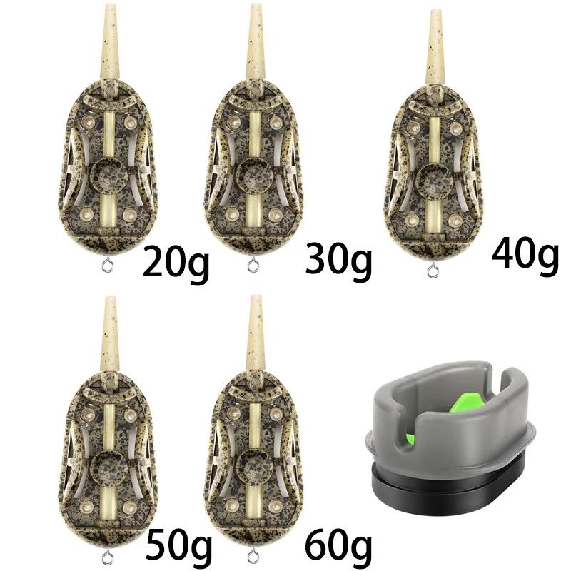 2/5Pcs 20G/30G/40G/50G/60G Method Feeder Fishing Inline Feeder Carp Fishing Feeder Device Kit Feeder Carp Fishing Hair Rigs