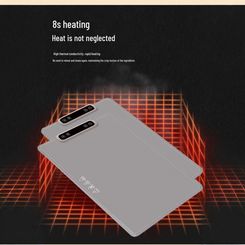 Foldable 300W Silicone Heating Pad for Dishes - Rapidly Heats, Rice White, Convenient for Household Use.