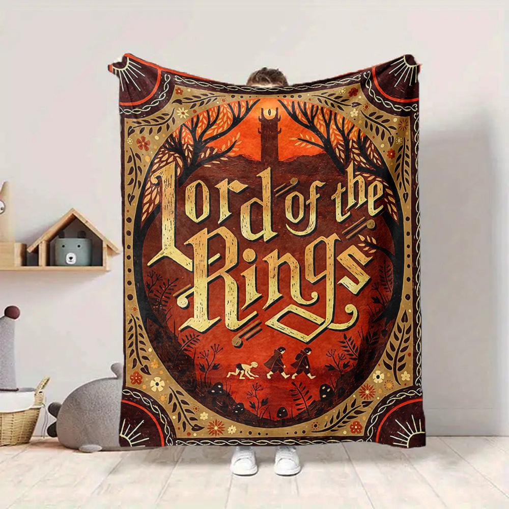 1pc Lord of the Rings Blanket Lightweight Flannel Throw For Sofa, Bed, Travel, Camping, Livingroom, Office, Couch, Chair, And Bed