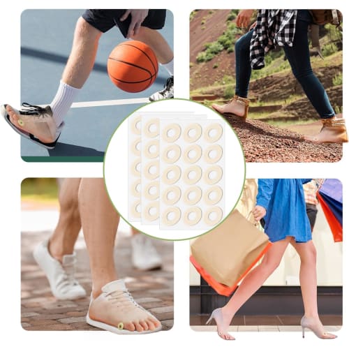 TOAURDA Sole Blister and Corn Pads (15 Pads x 5 Packs) Protective Cushion for Soles of Foot, Antibacterial, Circle-Shaped, Anti-Friction Pads (Large O