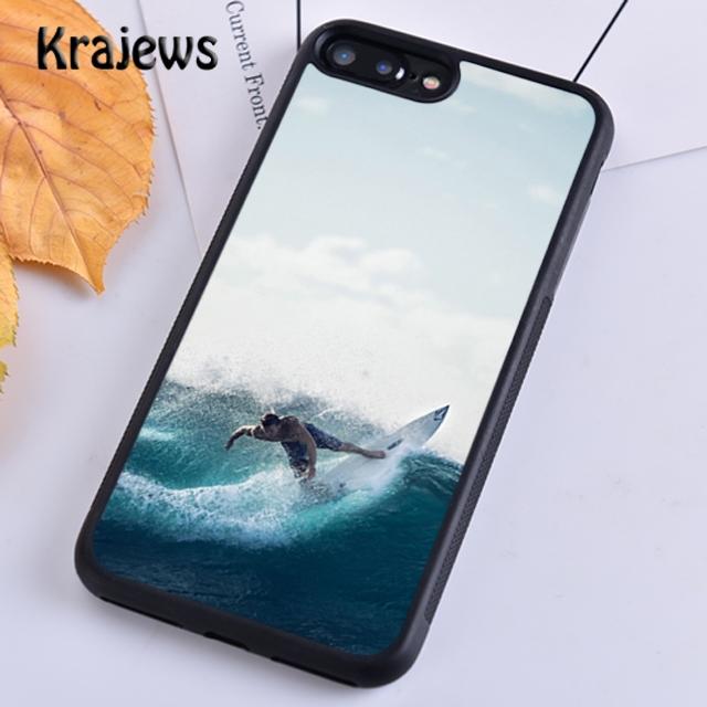 Krajews Surfing Sea Beach Surfboard Wave Phone Case For iPhone 17 Air 15 16 14 plus 11 12 13 pro max coque Shell Fundas