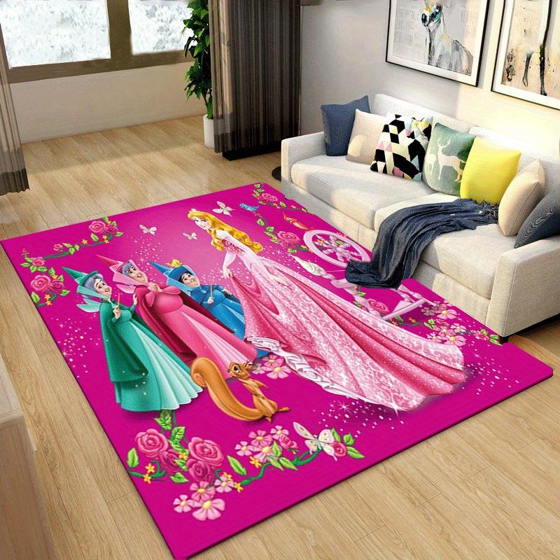 1pc Princess Pattern Area Rug Soft Flannel Floor Mat for Living Room,Office,Bedroom and Carpet,Sofa Coffee Table Floor Mat