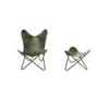 Green Leather Buffalo Vintage Butterfly Chair Folding With Rest Chair Footstool