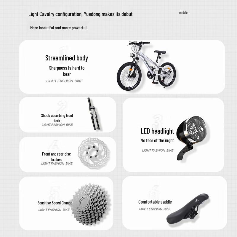 Forever Kids' Shock-Absorbing Mountain Bike (CN Version)