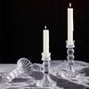 Vintage Glass Candle Holder Transparent Romantic Roman Column Candlestick Non-slip Durable Simple Candles Stand