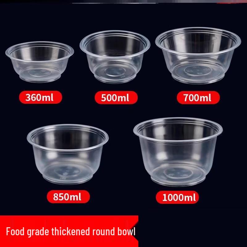 Miaojiayi Disposable Plastic Round Bowls with Lids