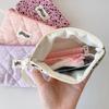 Ins Korean Quilted Coin Purse Coin Pouch Girl Mini Wallet Earphone Data Cable Bag Student Lipstick Makeup Bag Campus Card Holder