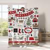 Christmas cartoon digital-printed polyester Bedroom velvet flannel cover blanket Fleece soft sofa cover blankets for beds