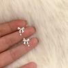 Women S925 Silver Bow Star Small Stud Earrings